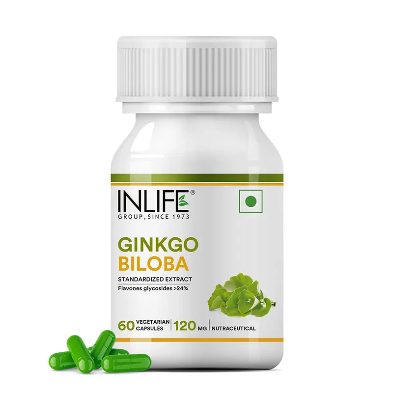 Inlife Ginkgo Biloba Supplement, 120mg | Veg. Capsules