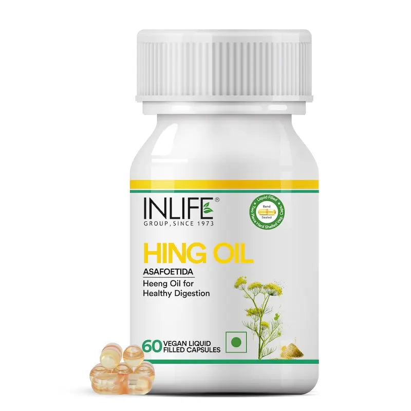 Inlife Hing Oil Capsules (Asafoetida) Supplement, 15mg | Veg. Capsules