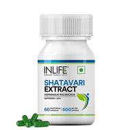 Inlife Shatavari Extract (Saponins>20%), 500mg | 60 Veg. Capsules