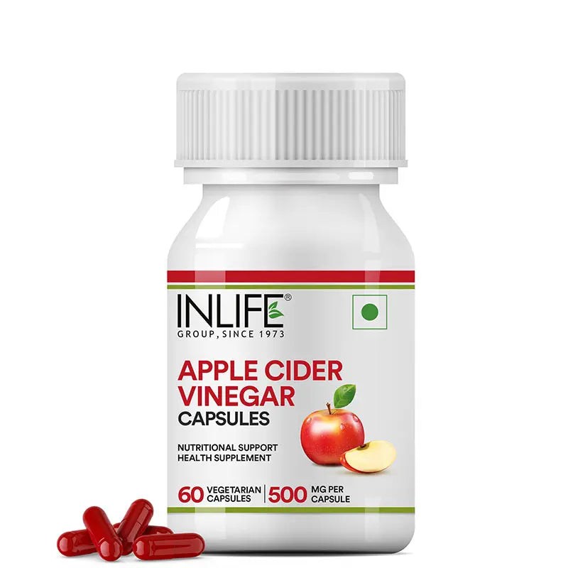 Inlife Apple Cider Vinegar Supplement, 500mg | Vegetarian Capsules