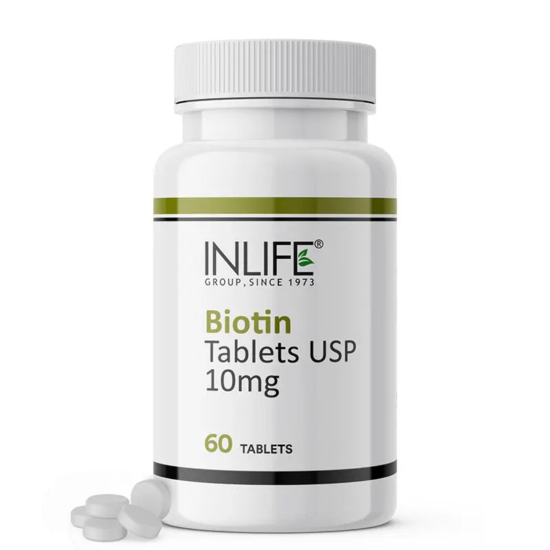 Inlife Biotin 10mg Tablets | Vitamin B7 Supplement 60 Tablets