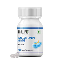 Inlife Melatonin 5mg Tablets Supplement for Adults | Sleep and Relaxation | 120 Vegetarian tablets