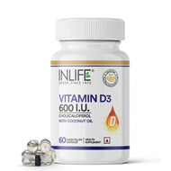 Inlife Vitamin D3 600 IU Cholecalciferol 60 Capsules