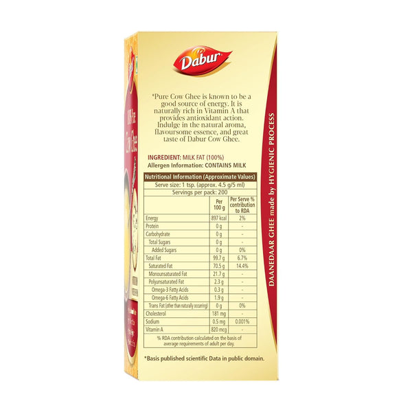 Dabur Pure Daanedaar Cow Ghee With Rich Aroma 1L