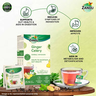 Zandu Ginger Celery Tea - Gut Health 25 Teabags (Pack Of 2)