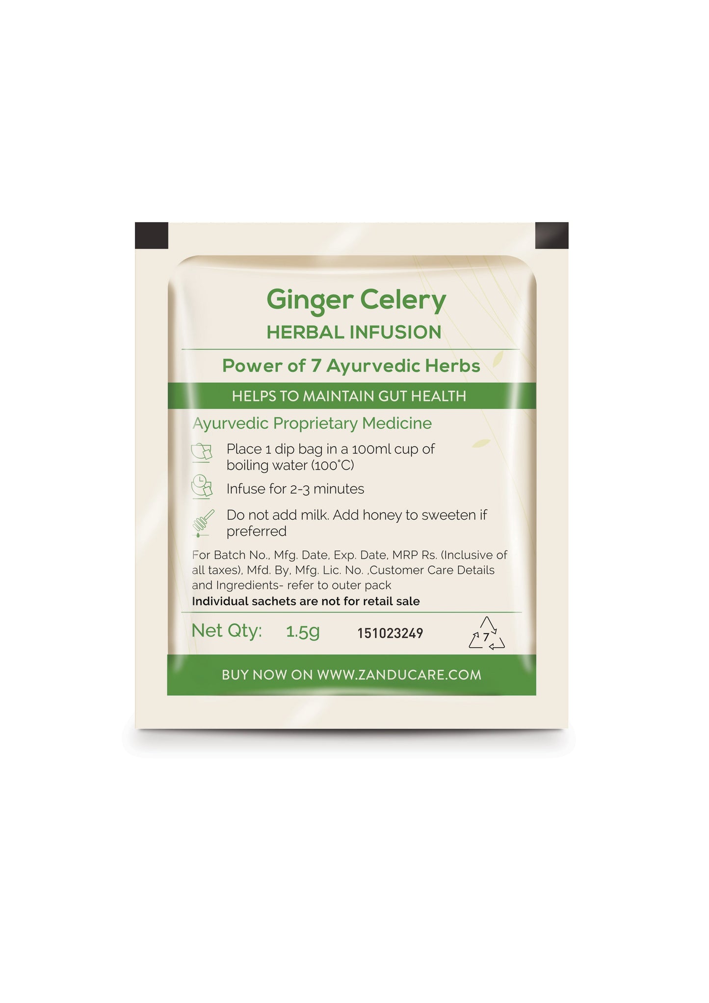 Zandu Ginger Celery Tea - Gut Health 25 Teabags (Pack Of 2)
