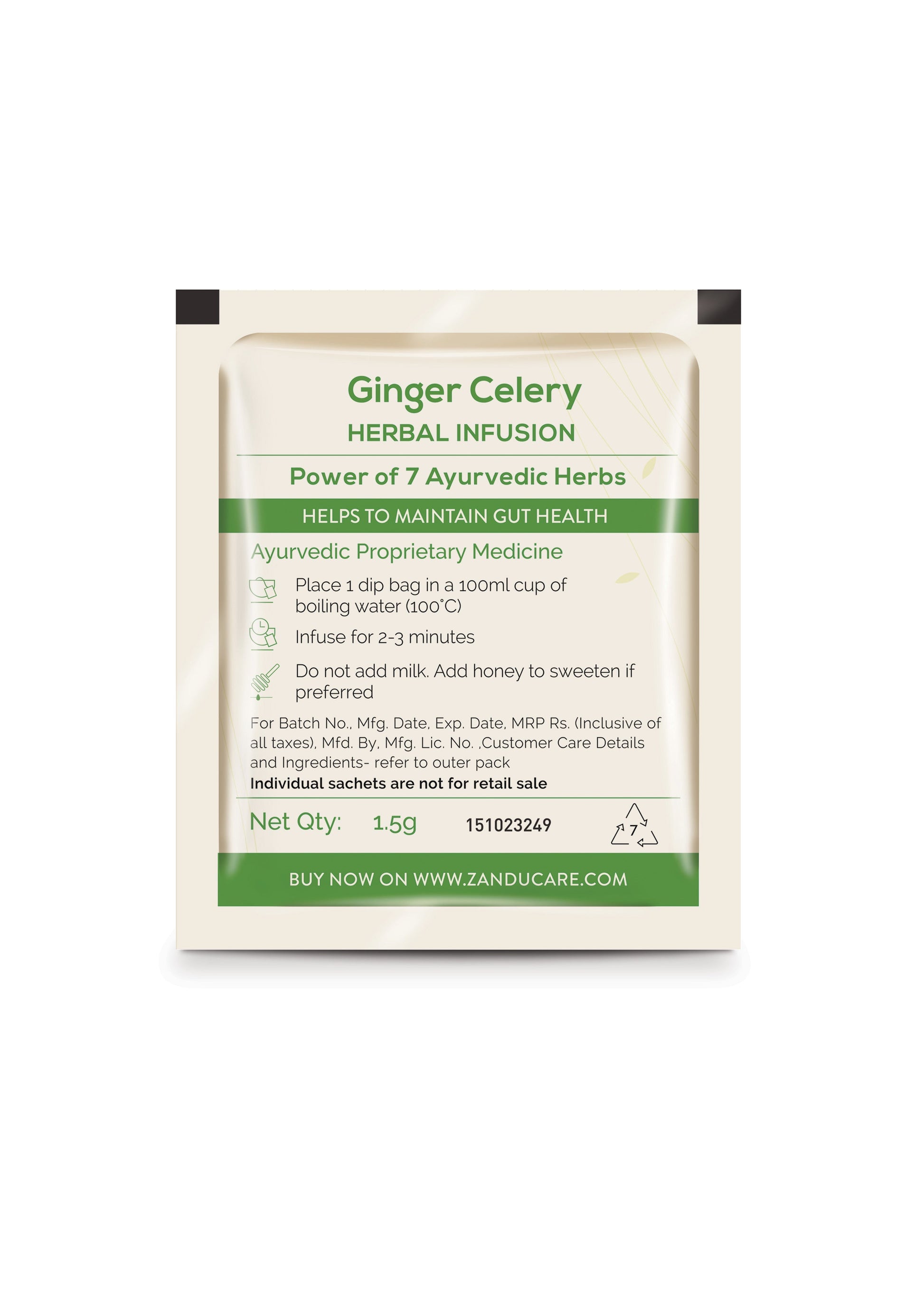 Zandu Ginger Celery Tea - Gut Health 25 Teabags (Pack Of 2)