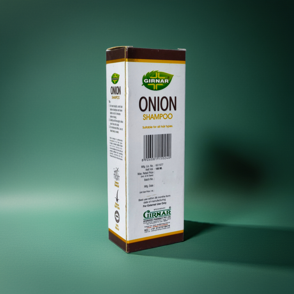Girnar Onion Shampoo 100ml (Pack Of 2) – Gentle Cleanser with Red Onion