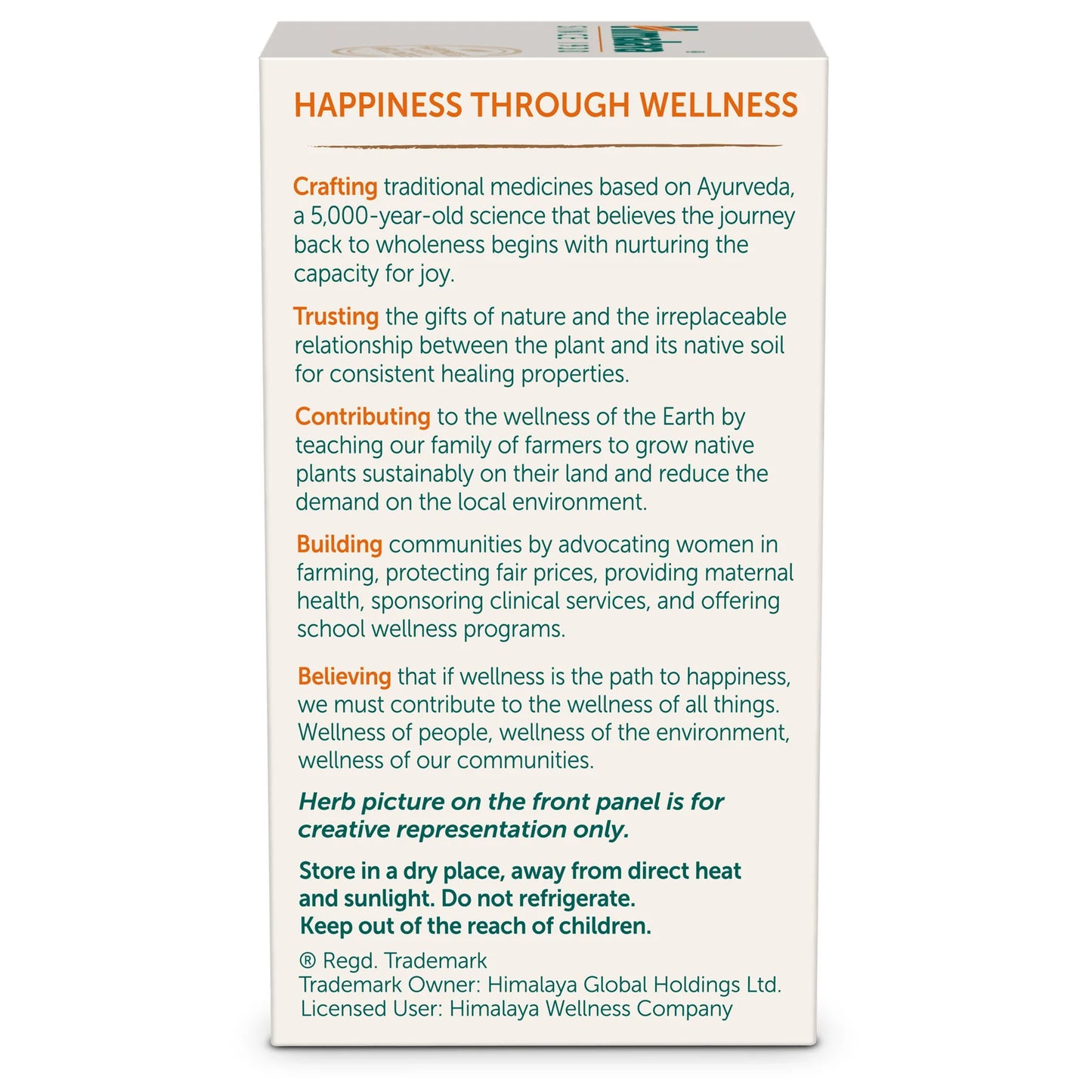 Happiness Through Wellness product packaging with text on a white background