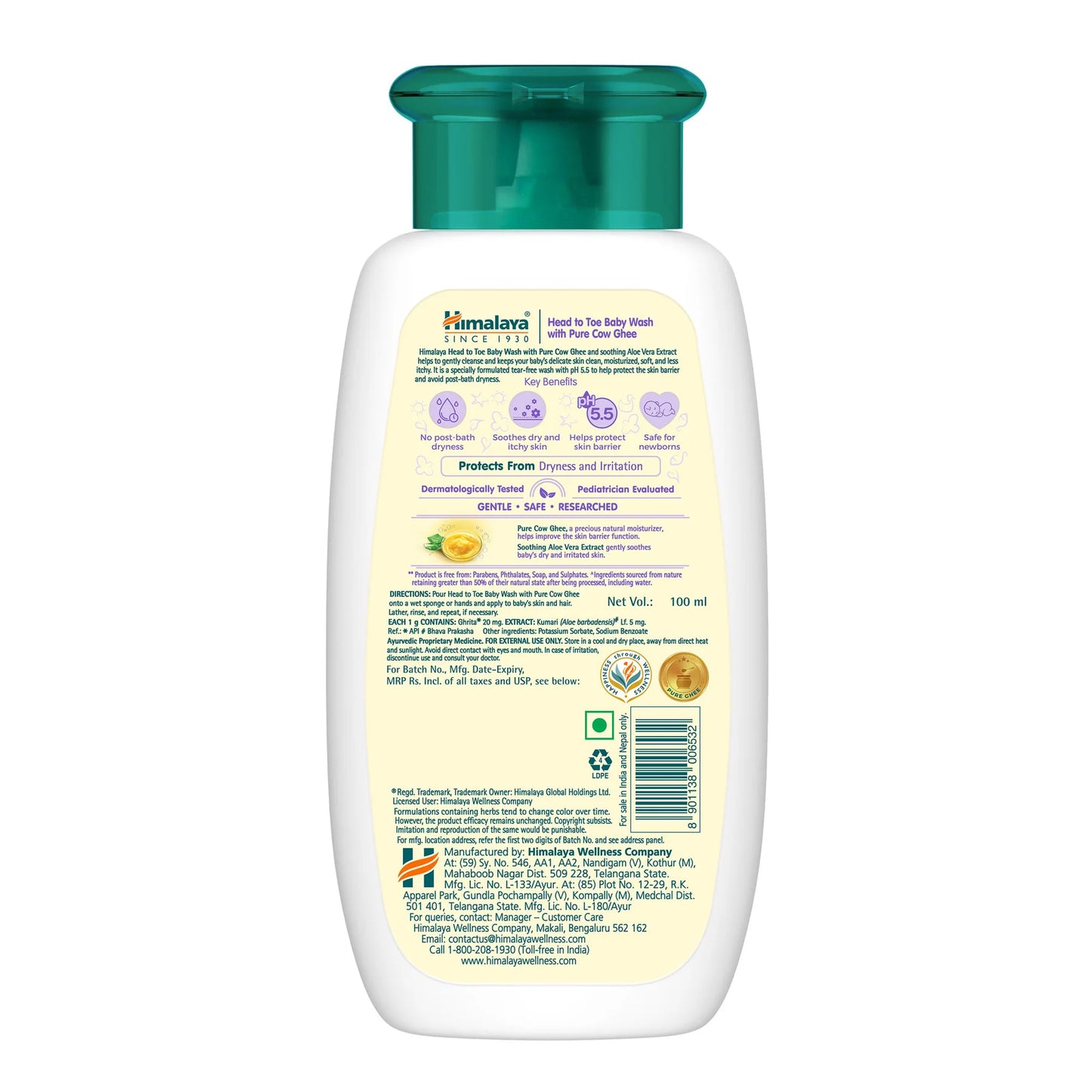 Himalaya Head to Toe Baby Wash with Pure Cow Ghee 100ml