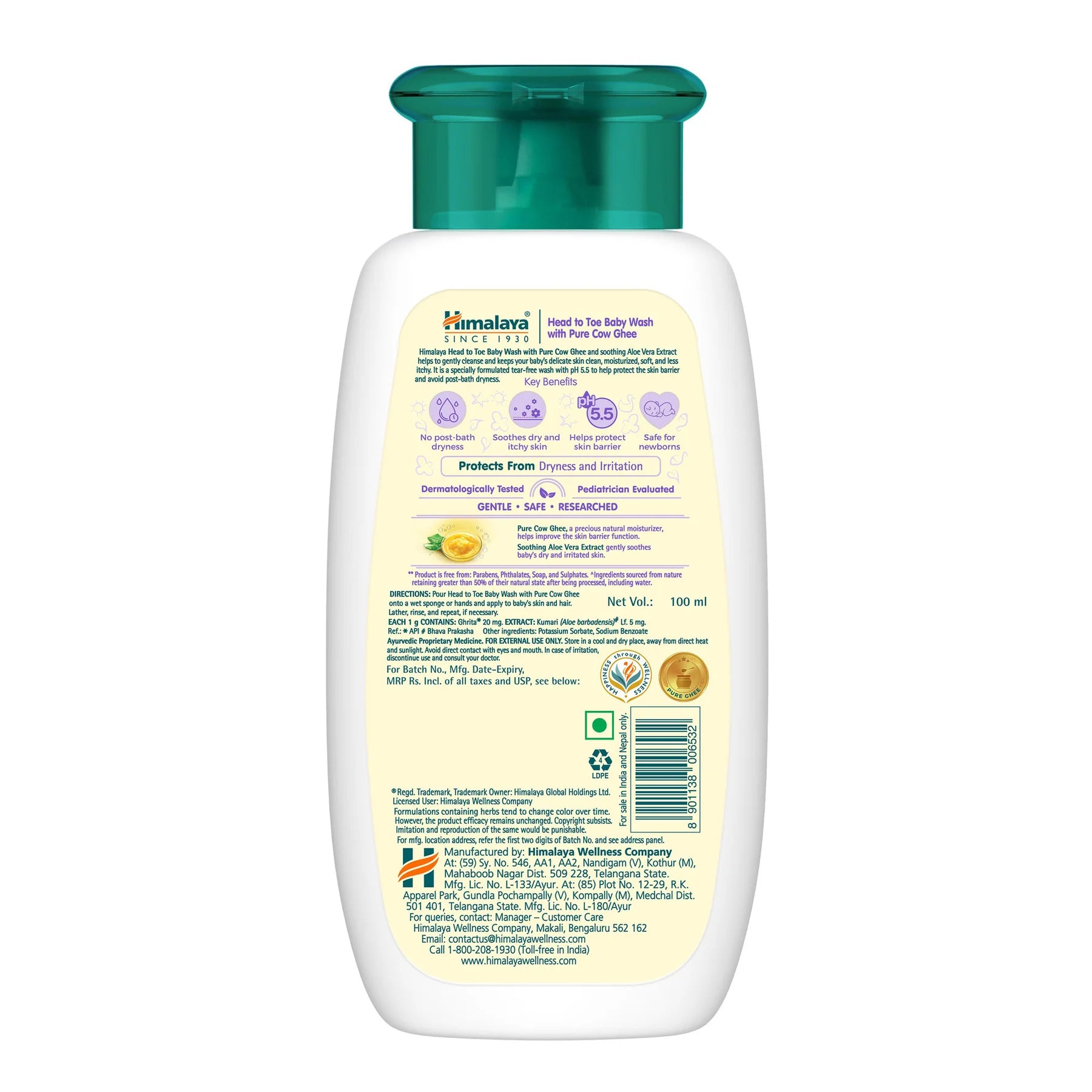 Himalaya Head to Toe Baby Wash with Pure Cow Ghee 100ml