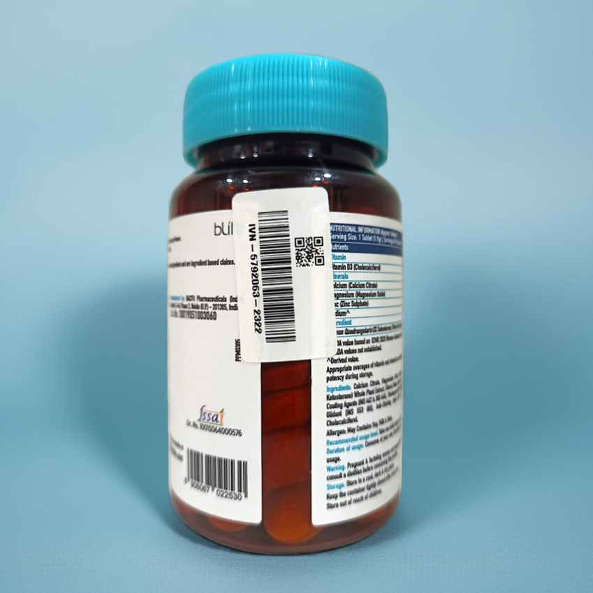 HK Vitals Calcium Magnesium Zinc 60 Tablets