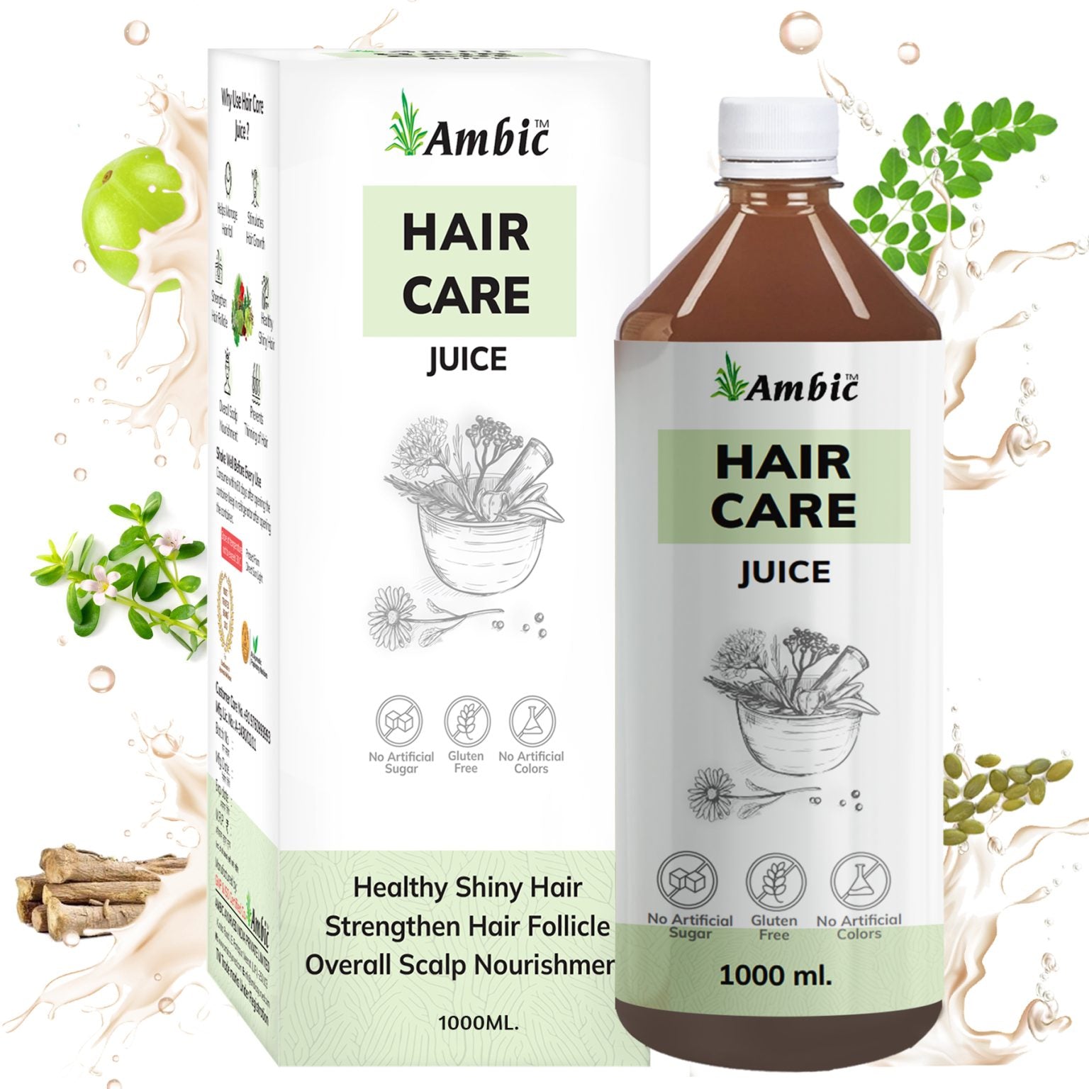 Hair Care Juice for Hair Growth & Hair Fall Control | Ayurvedic Biotin & Natural DHT Blocker 1L