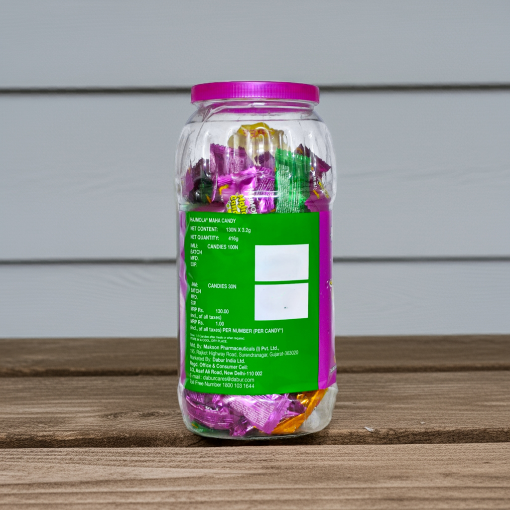 Hajmola Maha Candy 130 Pcs Jar  – Assorted Tangy Flavoured Candies