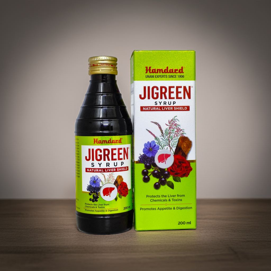 Hamdard Jigreen Syrup 200ml – Herbal Liver & Digestive Tonic 