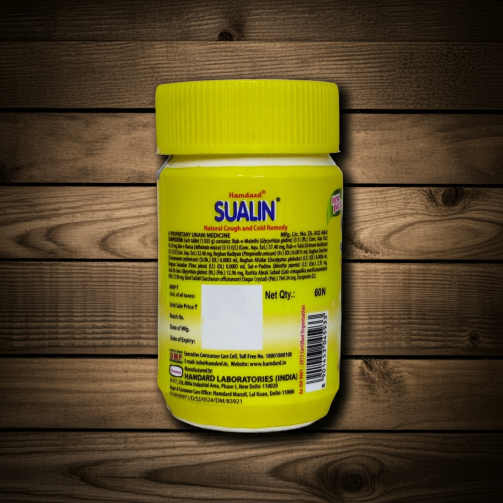 Hamdard Sualin 60 Tablets – Traditional Herbal Tablets with Tulsi & Mulethi