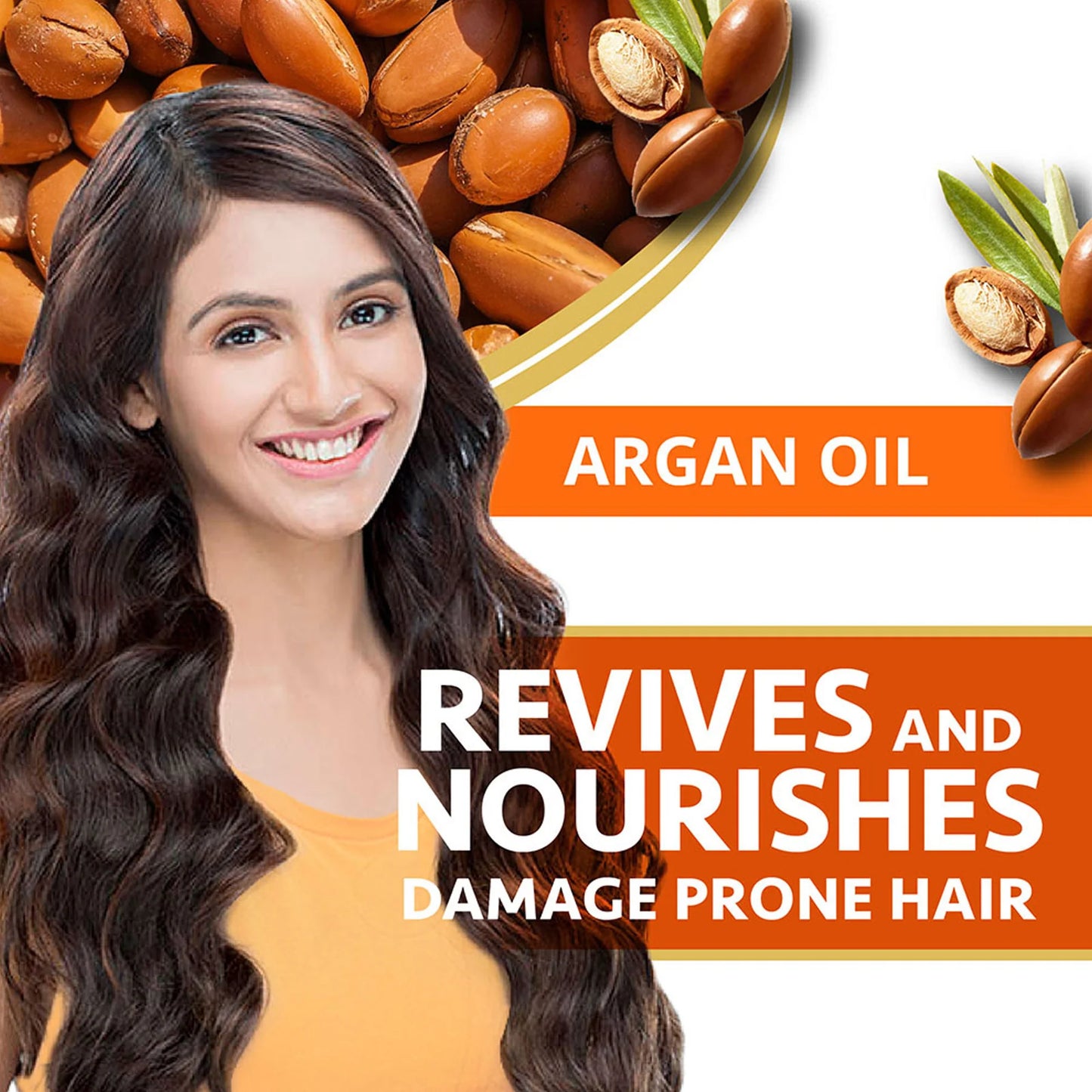 Himalaya Damage Repair Argan Oil Conditioner bottle with argan seeds on a white background