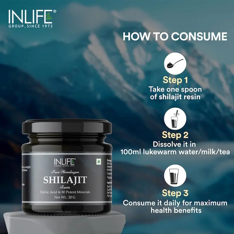 Inlife Pure Himalayan Shilajit Resin Supplement | 20g - 8