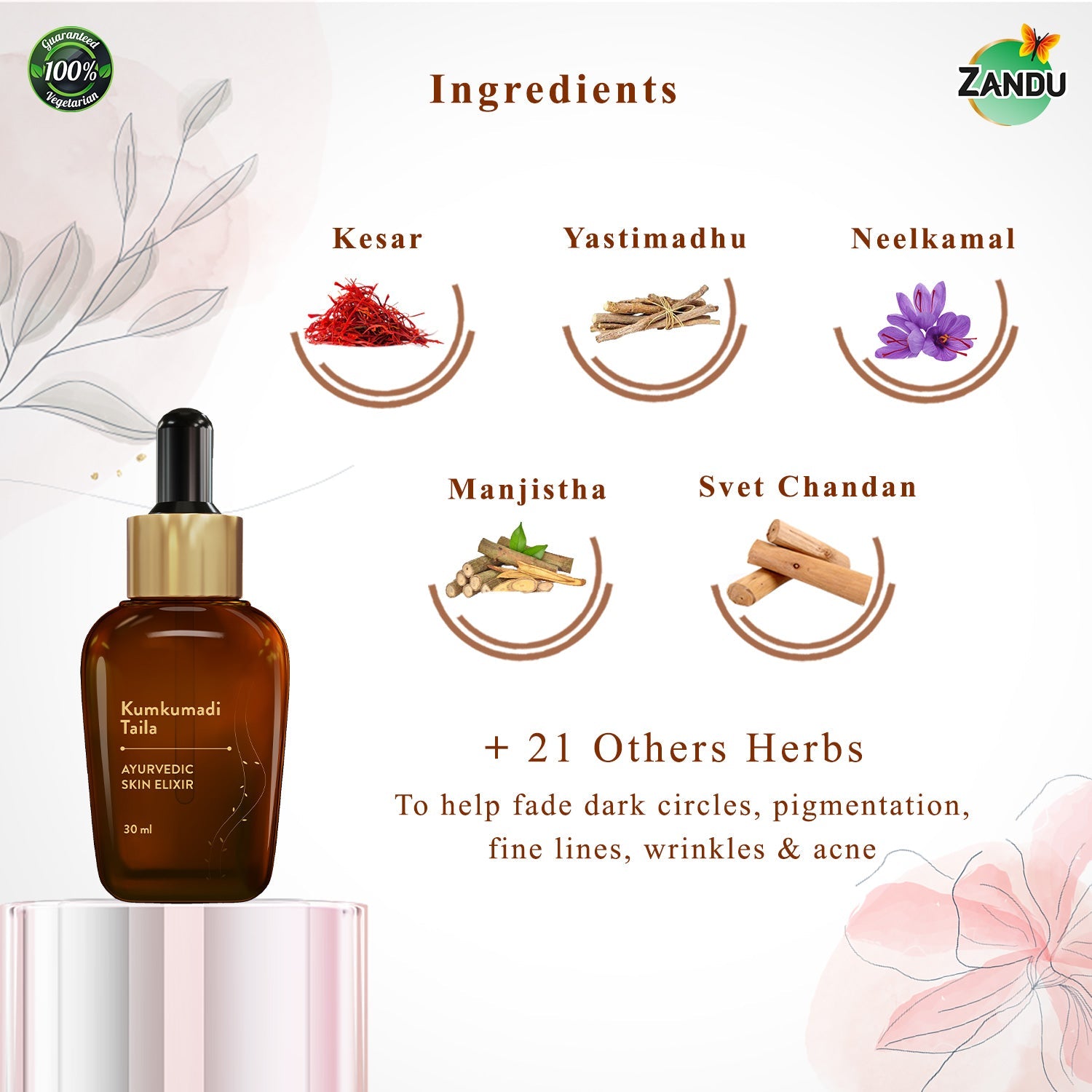 Zandu Kumkumadi Facial Massage Oil 30ml