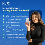 Inlife Vitamin B12, Fish oil & Vitamin D3 5000 IU Combo | Support Bone, Heart & Nerve