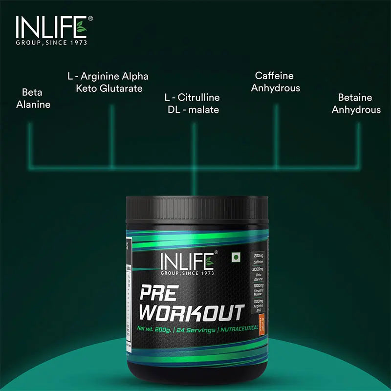 Inlife Pre-Workout Supplement | 200gms - 5