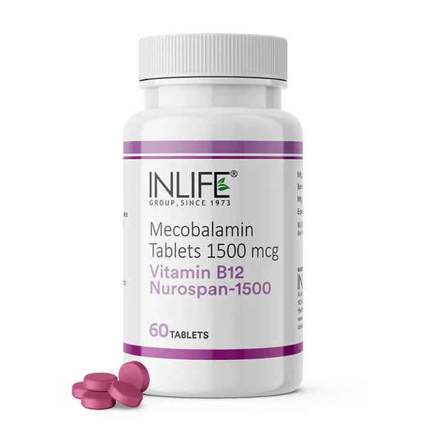 Inlife Vitamin B12 Supplement Methylcobalamin (Mecobalamin) 1500mcg 60 Tablets