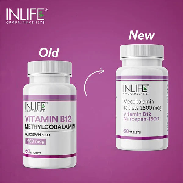 Inlife Vitamin B12 Supplement Methylcobalamin (Mecobalamin) 1500mcg 60 Tablets