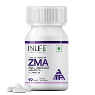 Inlife ZMA 60 Tablets Zinc Magnesium Aspartate and Vitamin B6 Supplement for Men and Women | Muscle Recovery and Sleep Support Supplement
