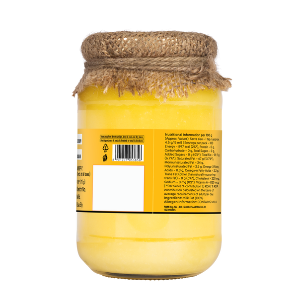 Dabur A2 Cow Ghee | Rich in Vitamin A & Antioxidant | Bilona method | Helps balance Vata & Pitta Dosha | Made from desi cows Milk 500ml