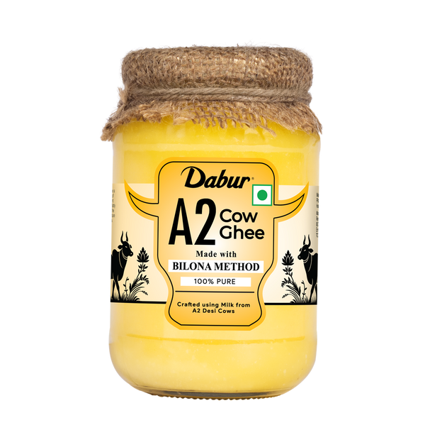 Dabur A2 Cow Ghee | Rich in Vitamin A & Antioxidant | Bilona method | Helps balance Vata & Pitta Dosha | Made from desi cows Milk 500ml