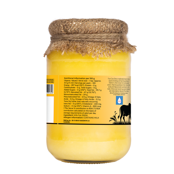 Dabur A2 Cow Ghee | Rich in Vitamin A & Antioxidant | Bilona method | Helps balance Vata & Pitta Dosha | Made from desi cows Milk 500ml