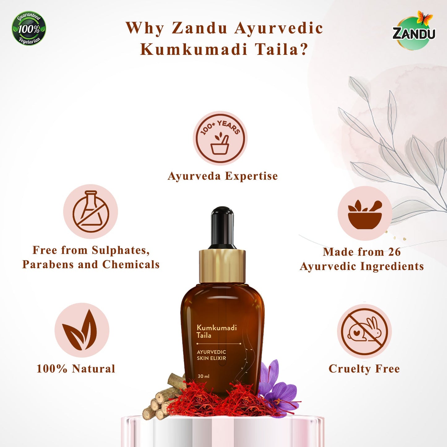 Zandu Kumkumadi Facial Massage Oil 30ml