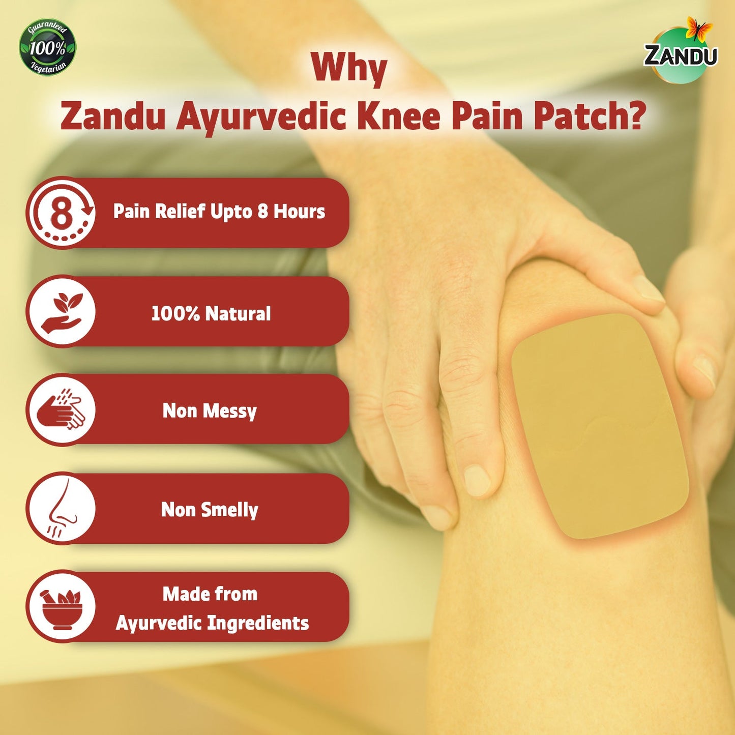 Zandu Knee Pain Relief 5 Patches