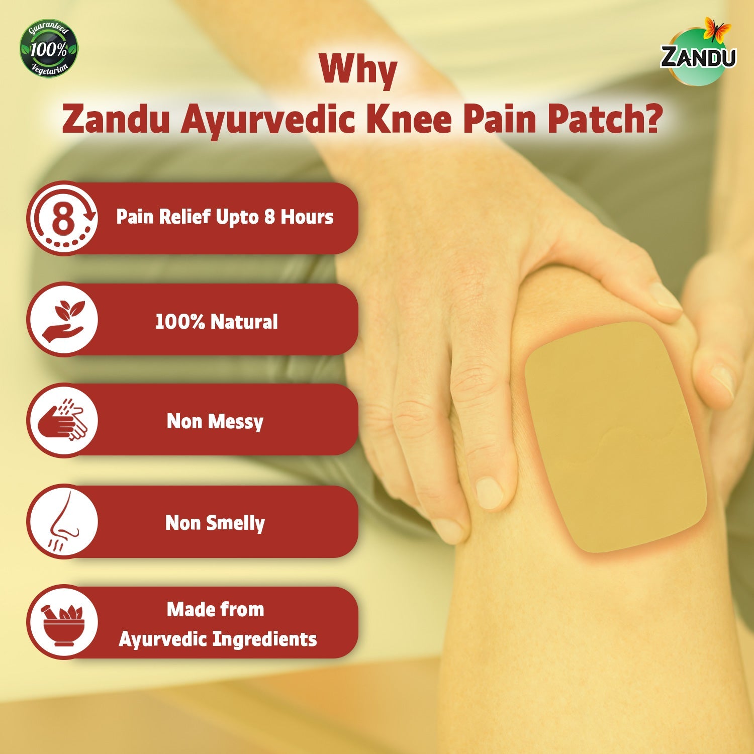 Zandu Knee Pain Relief 5 Patches