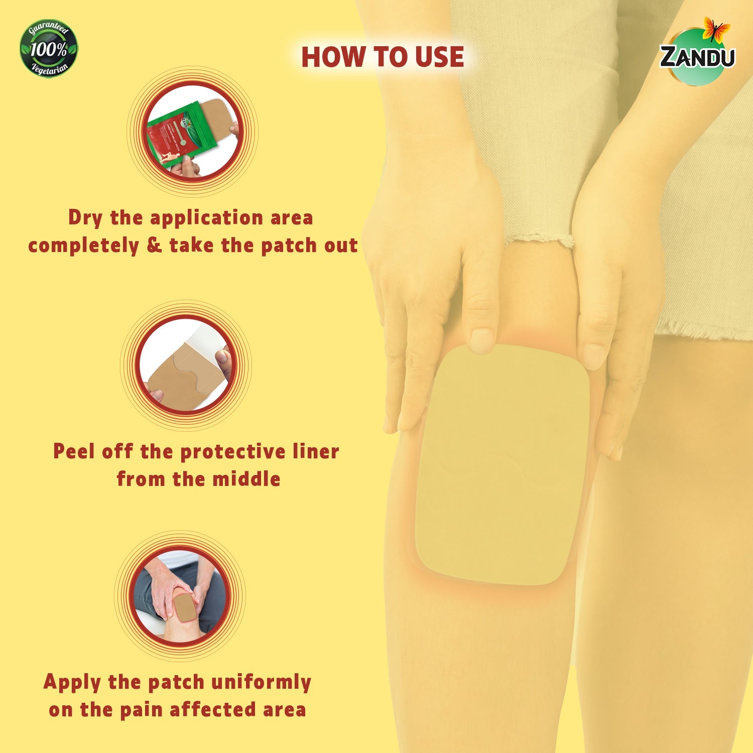 Zandu Knee Pain Relief 5 Patches