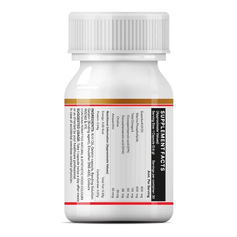 Inlife Krill Oil Omega 3 Fatty Acid Supplement | 500mg | Capsules - 8