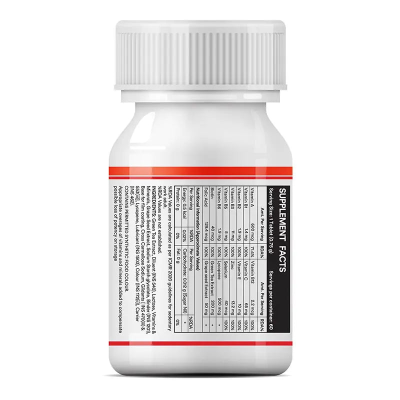 Inlife Antioxidants Supplement with Lycopene, Grape Seed, Green Tea Extract 60 Tablets