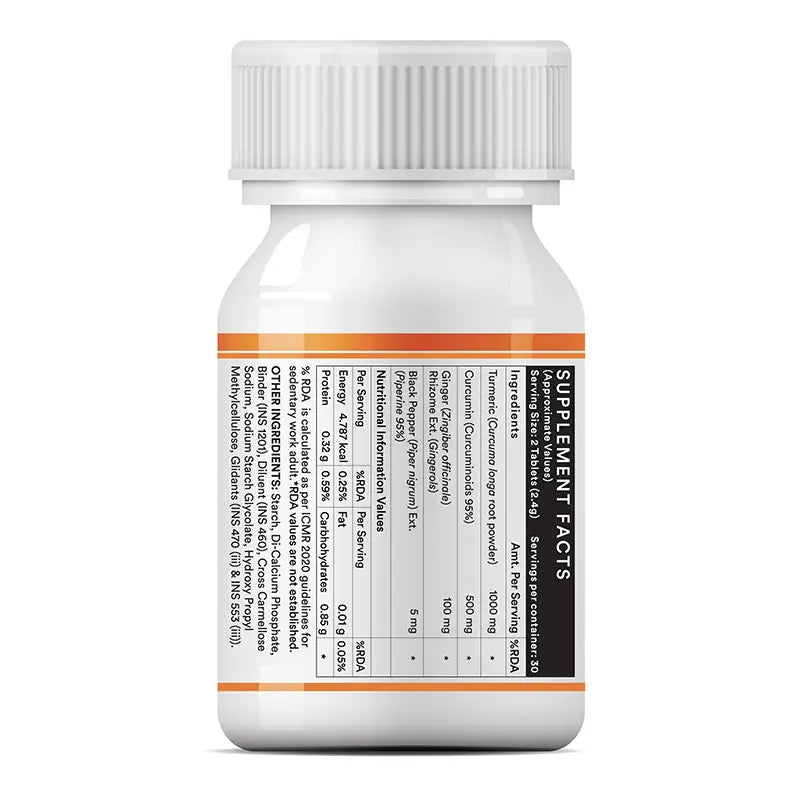 Inlife Turmeric Curcumin Supplement with Ginger & Black Pepper | 1605 mg per Serving | Natural Antioxidant Formula | Vegetarian Tablets - 9