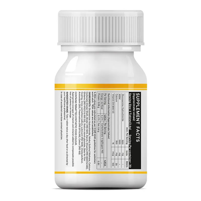 Inlife Glucosamine MSM Calcium Vitamin D3 Supplement | Tablets - 6