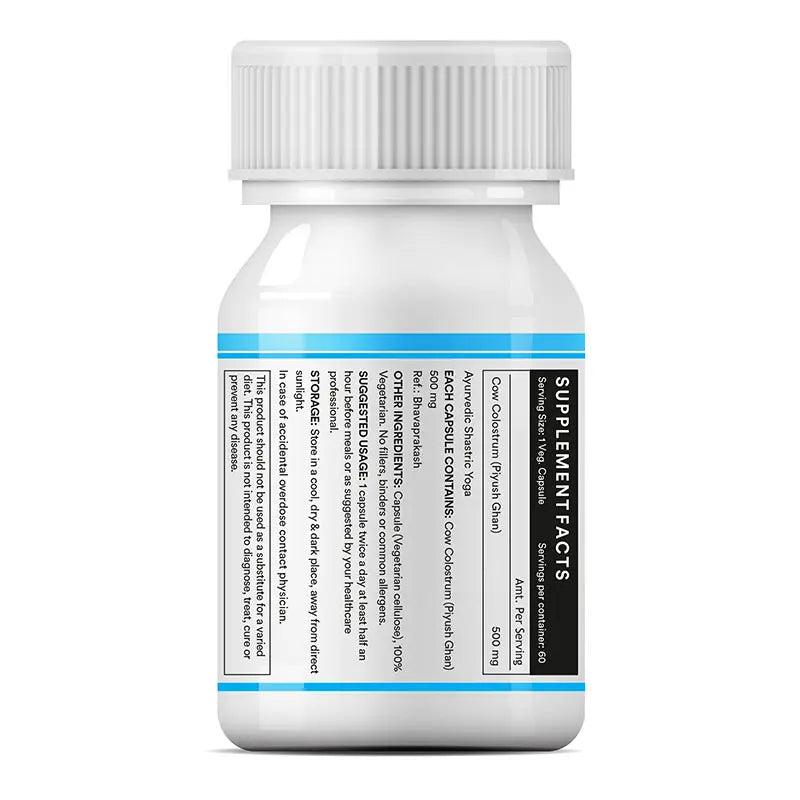 Inlife Cow Colostrum Supplement, 500mg | Veg. Capsules - 6