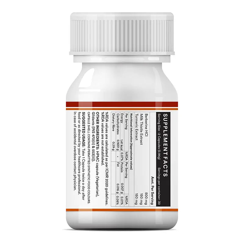 Inlife Berberine with Milk Thistle & Turmeric + Fat Burner with L-Carnitine & Green Coffee | Vegetarian Combo Pack