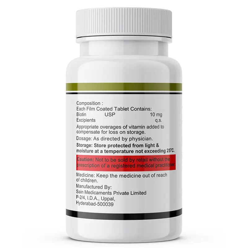 Inlife Biotin 10mg Tablets | Vitamin B7 Supplement 60 Tablets