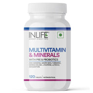 Inlife Multivitamin and Minerals Supplement with Ginseng, Grape Seed, Lutein & Probiotics | 60 Vegetarian Tablets