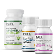Inlife Vitamin B12, D3 5000 IU & Magnesium Glycinate Combo | Supports Bone & Nerve Health