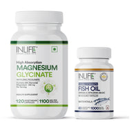 Inlife Magnesium Glycinate with Zinc + Fish oil Double Strength Combo Pack