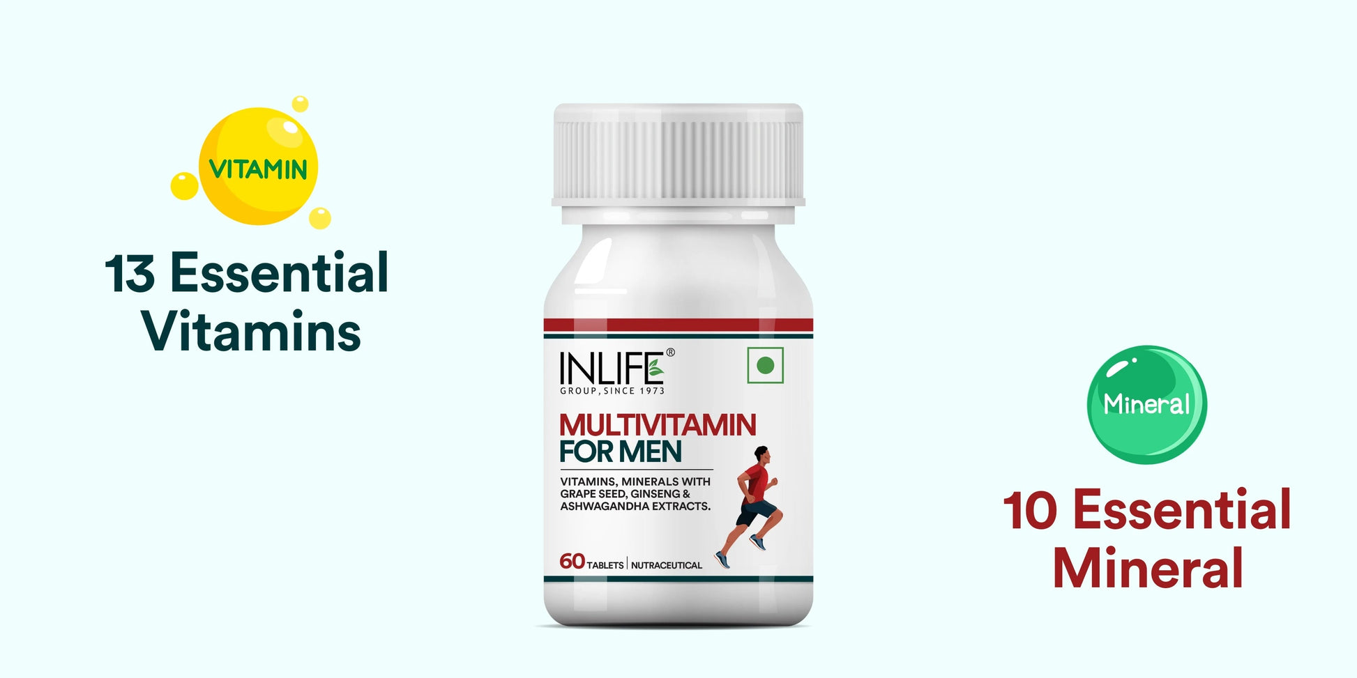 Inlife Multivitamin and Mineral for Men | 60 Vegetarian Tablets