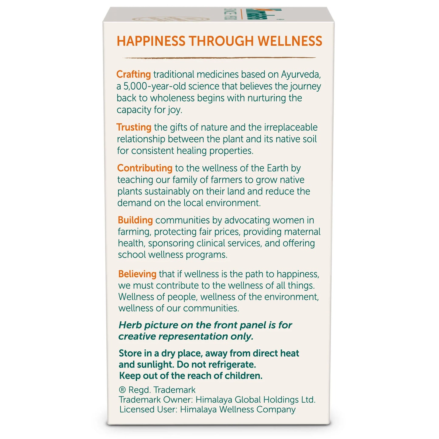 Happiness Through Wellness product packaging with text on a white background