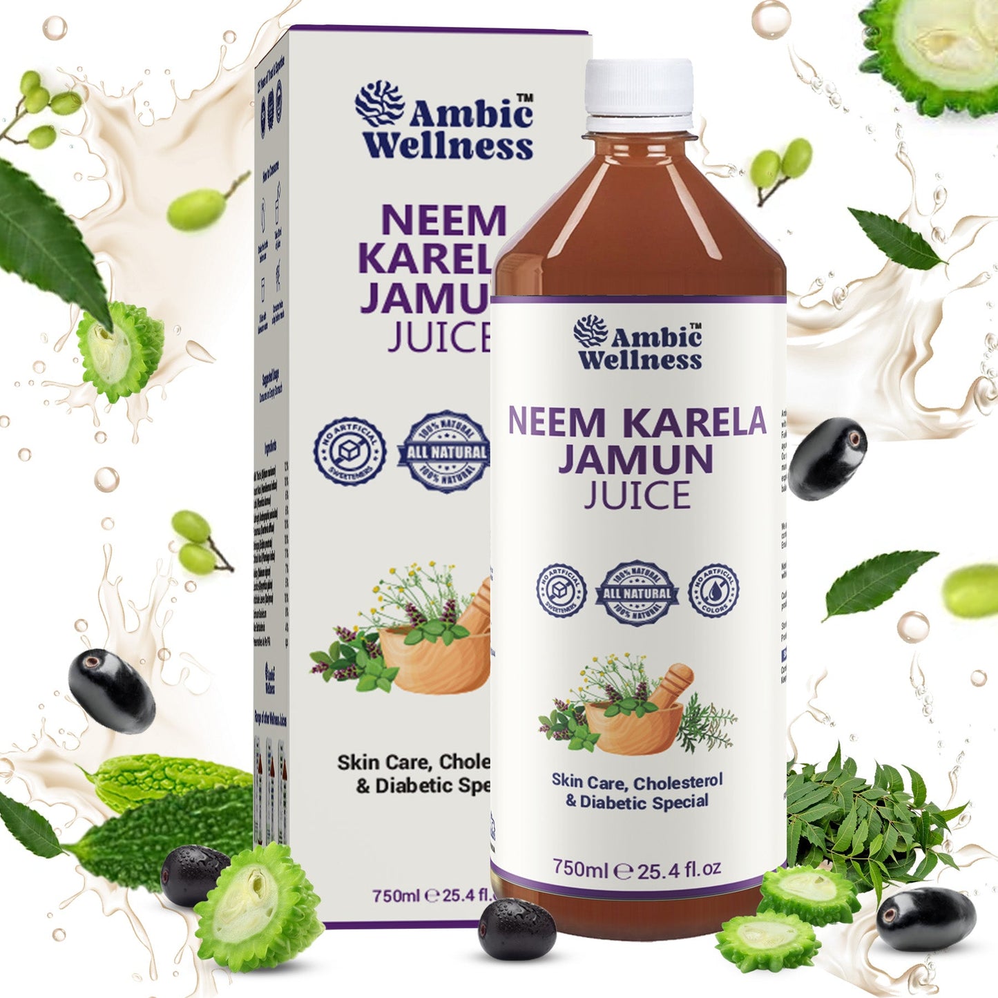 Neem Karela Jamun Juice | Regulates Blood Glucose Metabolism Naturally 