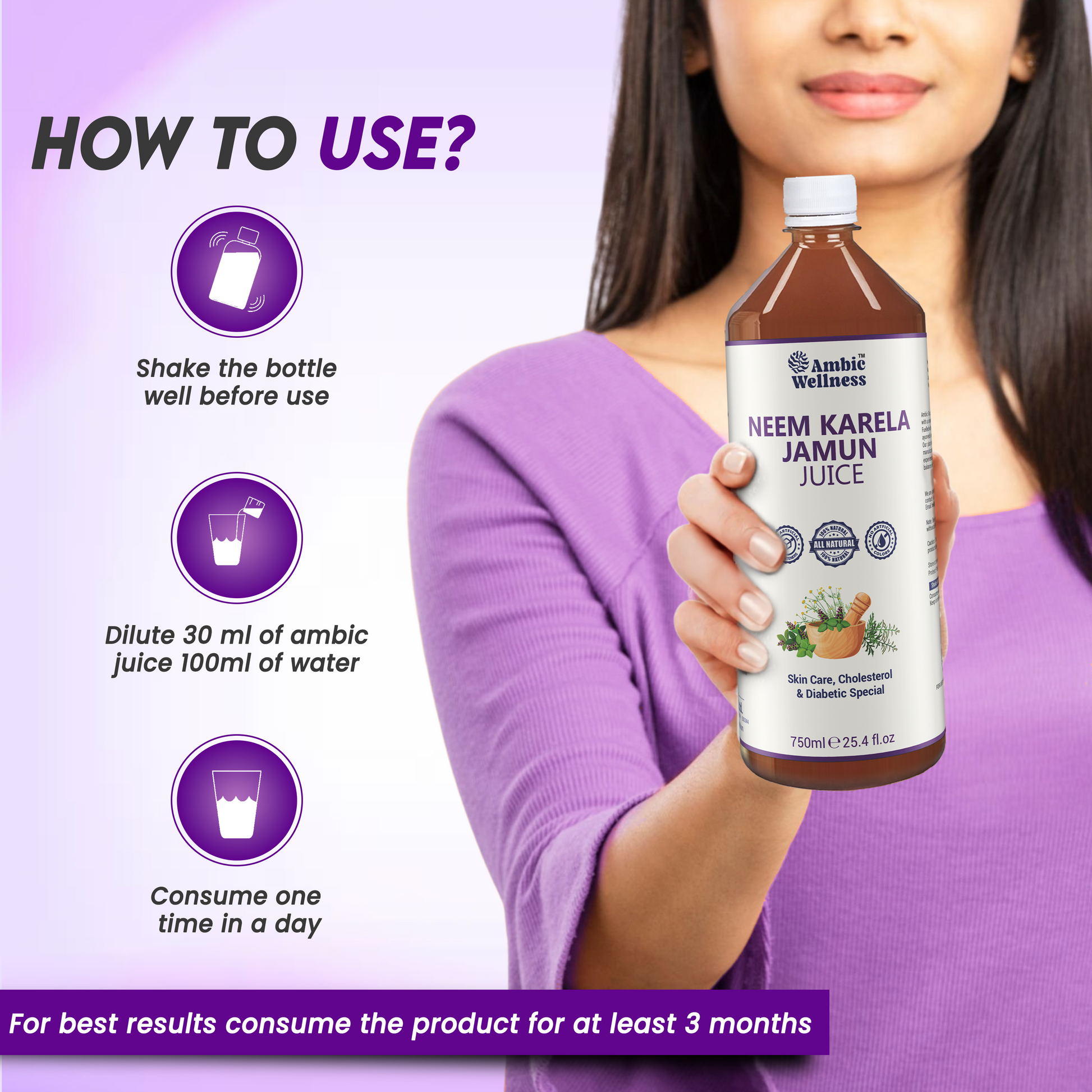 Neem Karela Jamun Juice | Regulates Blood Glucose Metabolism Naturally 750ml