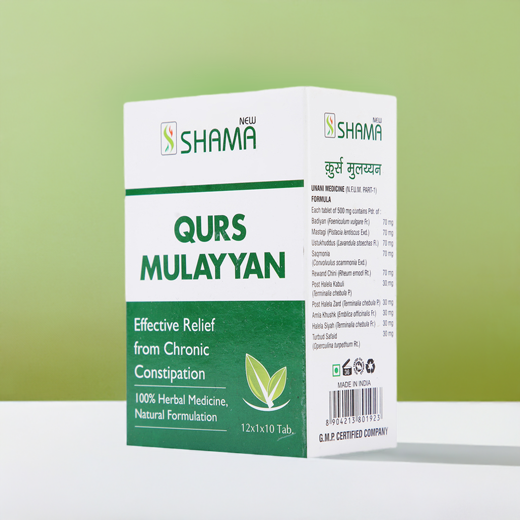 New Shama Qurs Mulayyan 12strips (10 Tablets) – Herbal Unani Supplement for Daily Wellness and Routine Balance